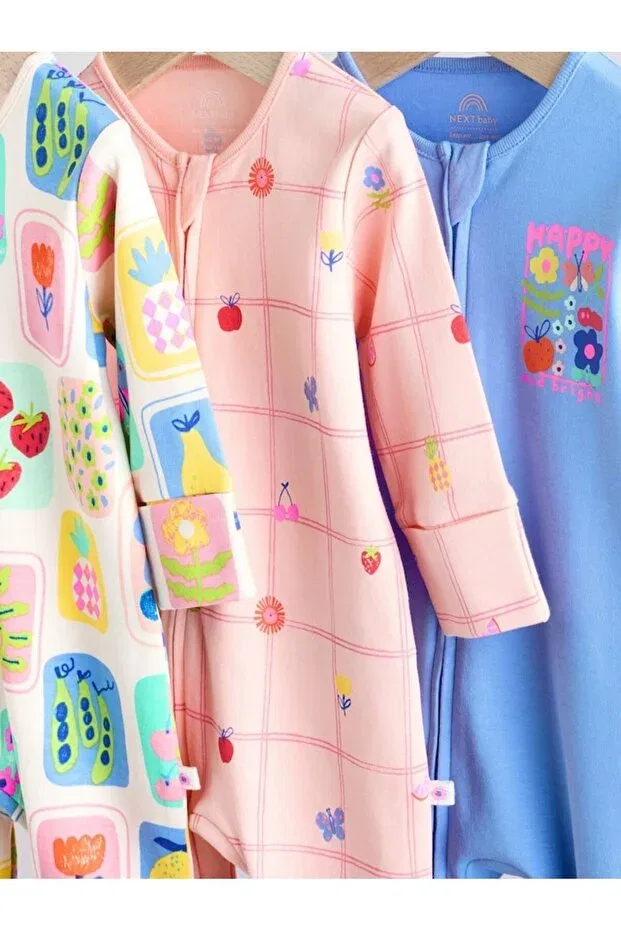 Детский комплект боди-комбинезонов с принтом Next Baby, Multicolor — фото 3