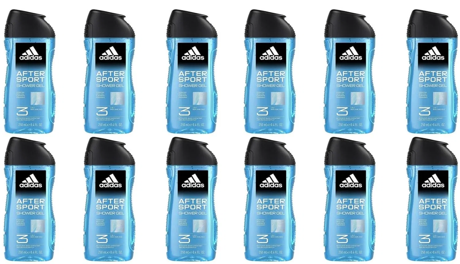 Гель для душа 3-в-1 After Sport, adidas, набор 12 шт., 250 мл
