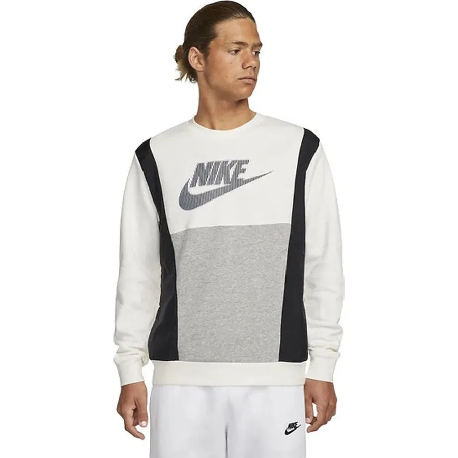 Мужской свитшот из французского футера Nike Sportswear Fleece, Черно-белый