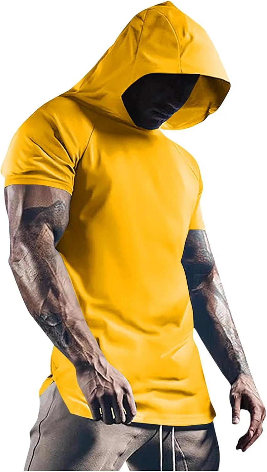 Мужская спортивная худи-футболка с капюшоном Quick Dry Pullover, Yellow