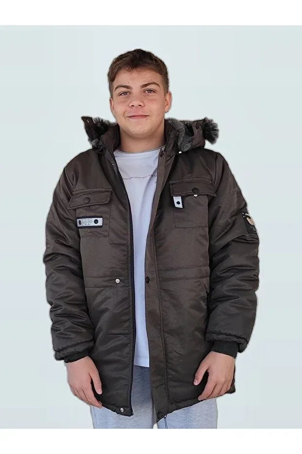 Детское пальто для девочек с капюшоном Besa, Khaki Green