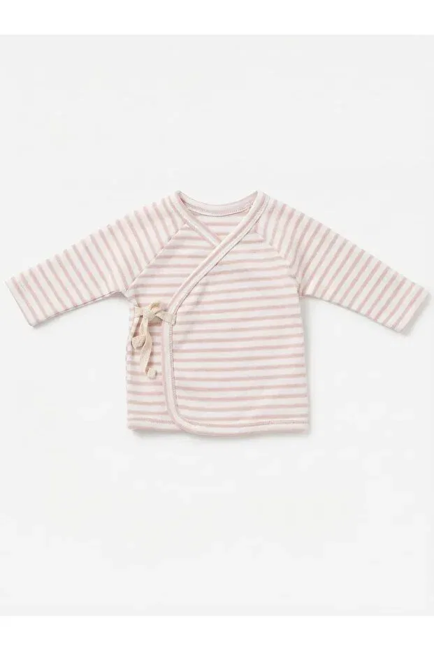 Детское боди-комбинезон в полоску с длинным рукавом Browni Bodysuit & Booties Pants Set Joriens, Pink — фото 2