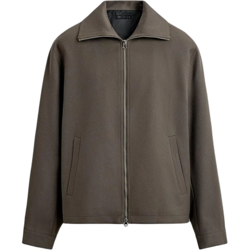 Мужская куртка с воротником-стойкой Brown/Dark Taupe ZARA