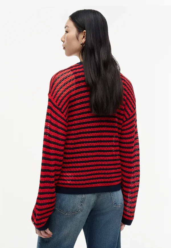 Джемпер полосатый Jumper Tommy Hilfiger Dark Navy, Fire Red, красный/темно-синий — фото 3