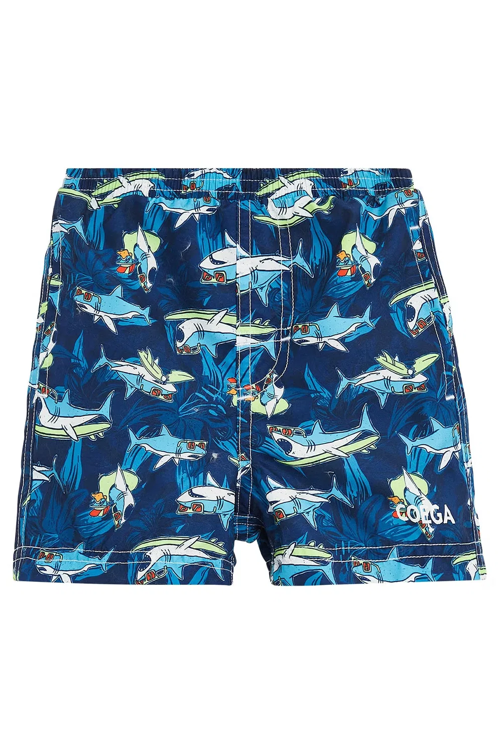 Шорты для плавания с принтом акул, Coega Sunwear, темно-синий