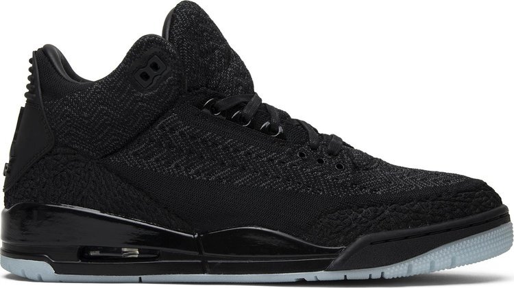 

Кроссовки Air Jordan 3 Retro Flyknit Black, черный