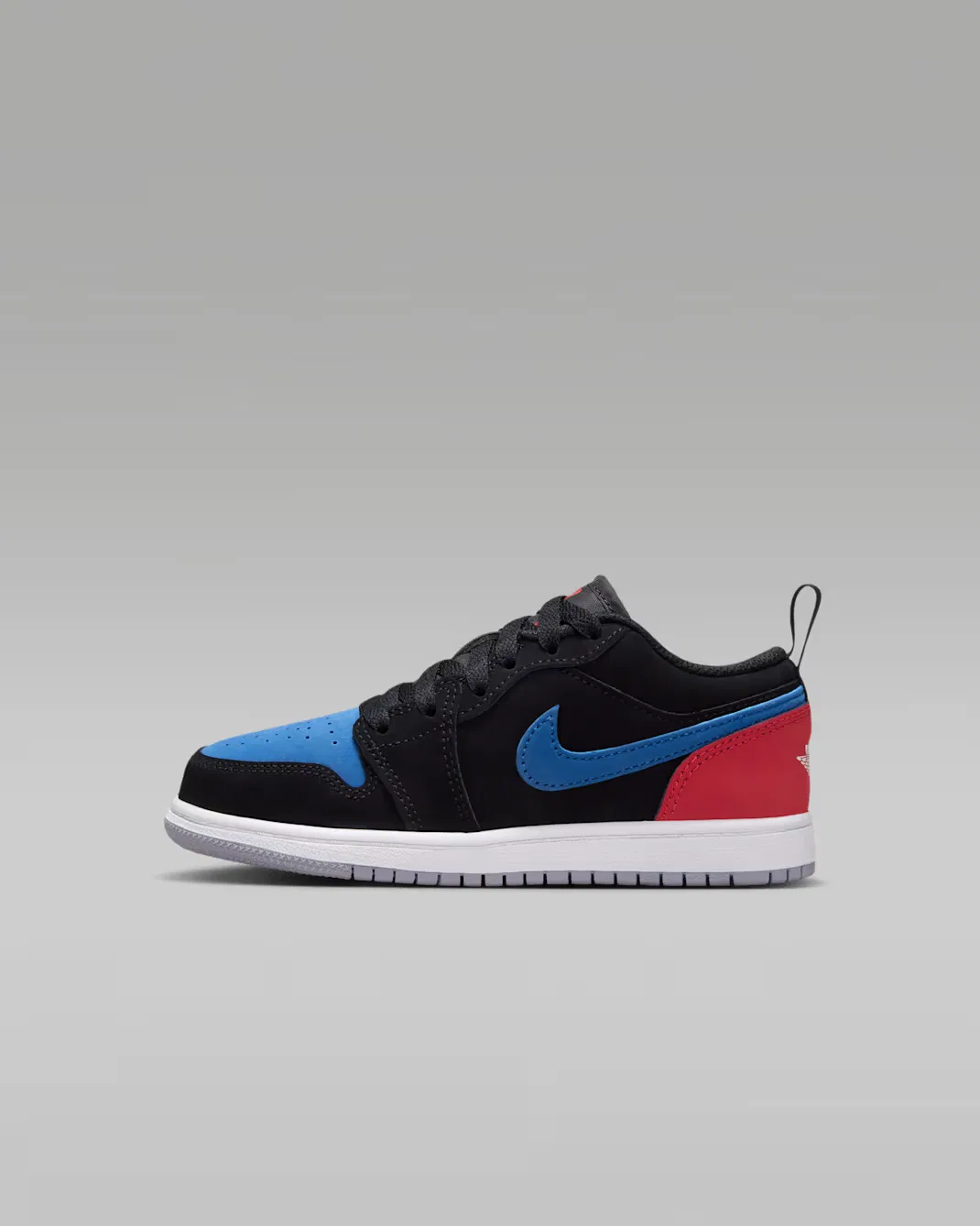 Детские кроссовки Jordan 1 Low, Black/True Blue/Varsity Red/Summit White
