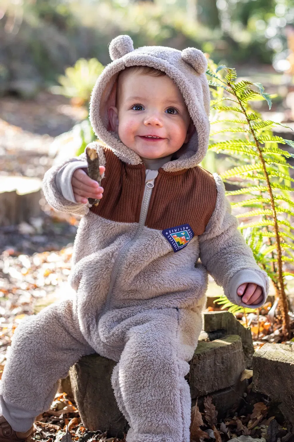 Детский комбинезон из вельвета Cord Ted Snuggle Suit Frugi, Brown — фото 2