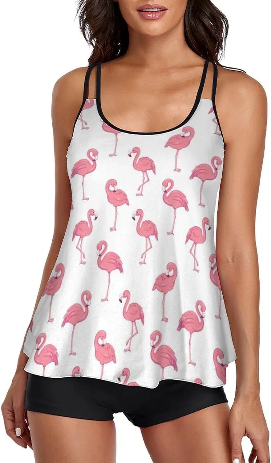 Женский танкини-комплект с пазловым принтом Autism Awareness, Pink Flamingo Bird-28