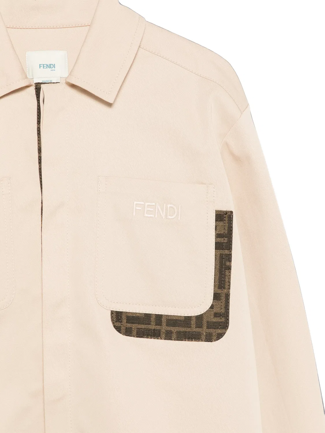 Куртка с логотипом FF Fendi Kids, нейтральные цвета — фото 3