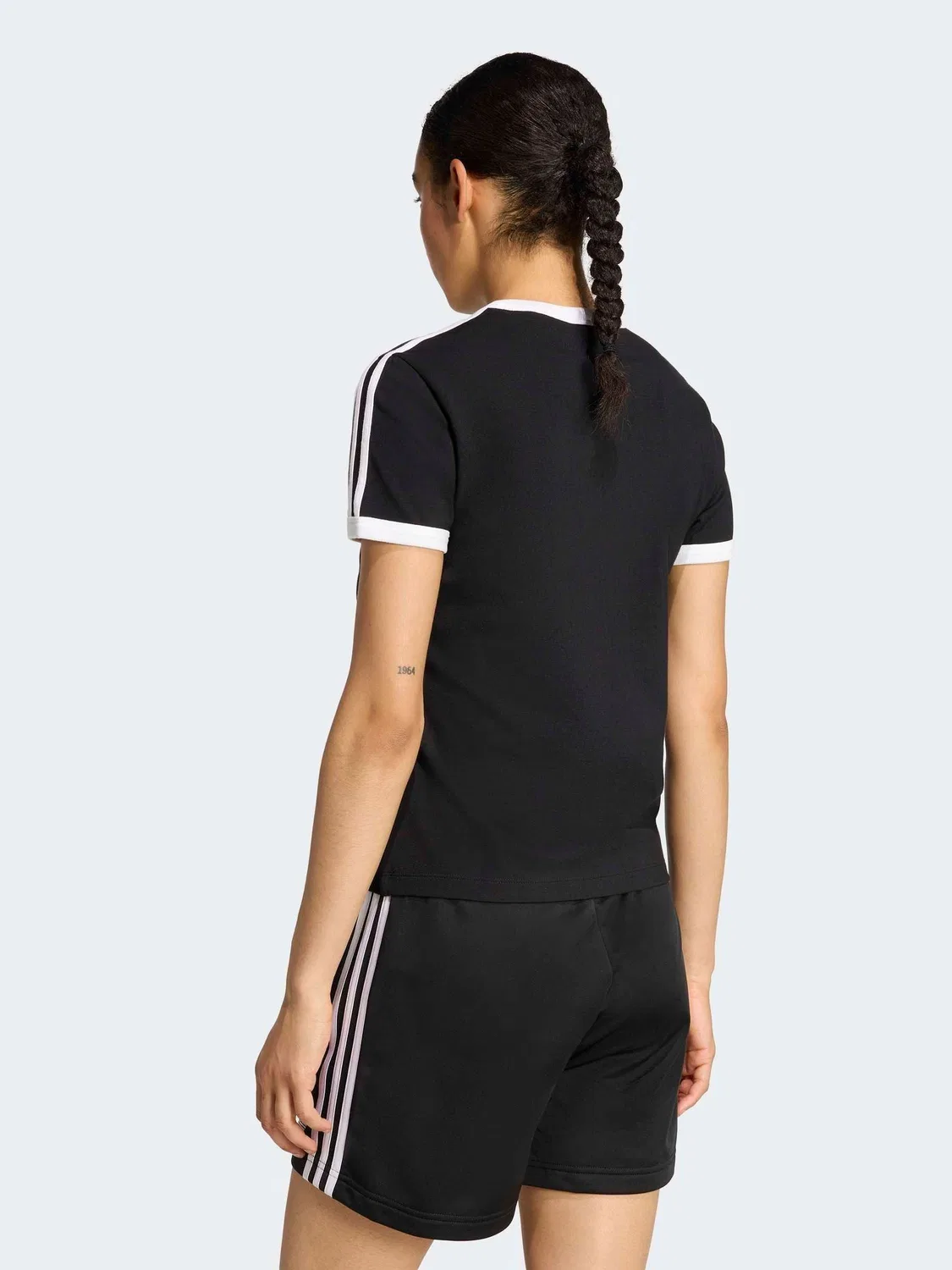 Футболка с 3 полосками, slim, adidas Originals, черный — фото 2