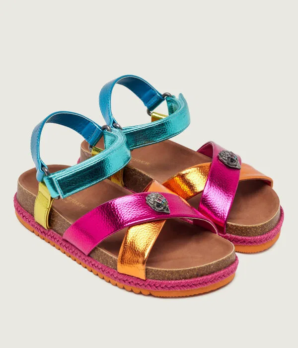 Детские сандалии для девочек кожаные Mini Kensington Kurt Geiger, мультиколор — фото 3