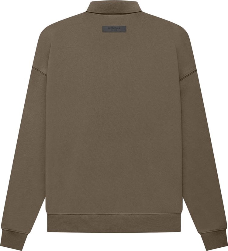 Лонгслив Fear of God Essentials Long-Sleeve Polo 'Wood', коричневый — фото 3
