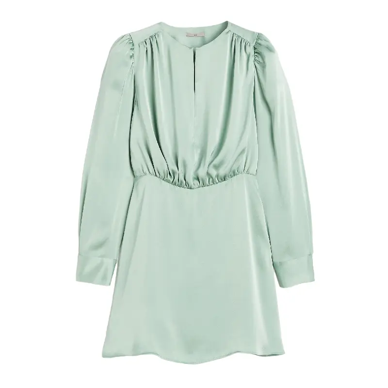 

Платье H&M Gathered Satin, мятный, Зеленый, Платье H&M Gathered Satin, мятный
