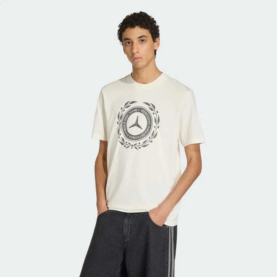 Футболка с принтом Mercedes-AMG Petronas Formula 1 Team Silver Arrows 01 adidas, Белый