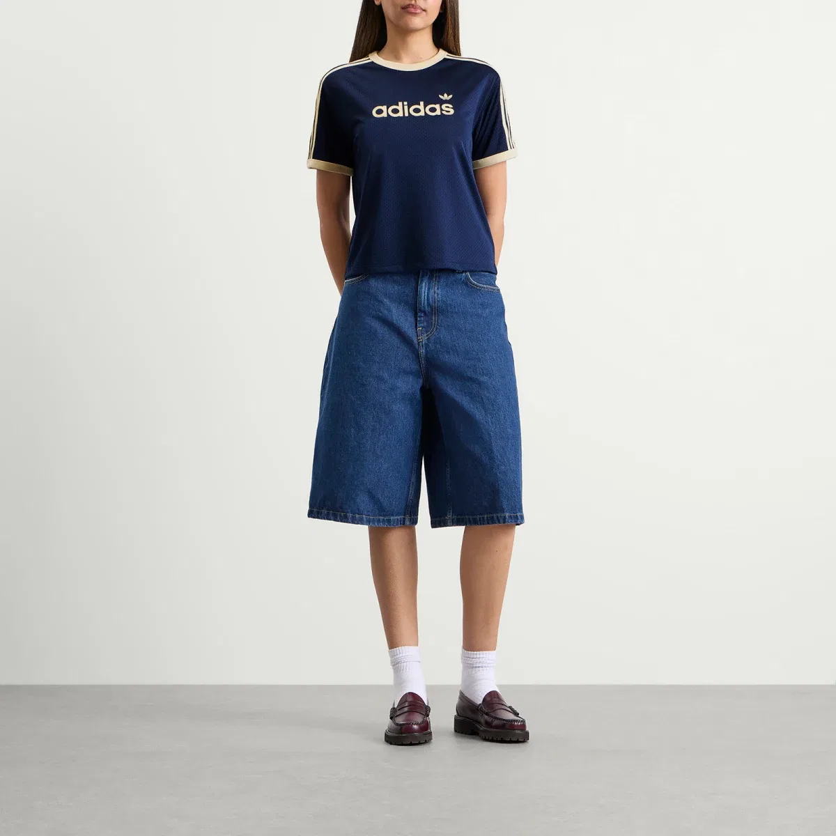 Футболка из сетки с принтом Mesh t-shirt Adidas, Night Indigo & Warm Vanilla — фото 4