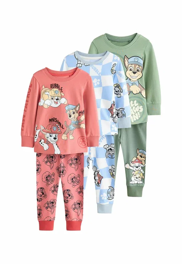 Пижамный набор Regular Fit из 3 предметов, хлопок, Paw Patrol, Next, Green Blue Red, красный/синий/зеленый