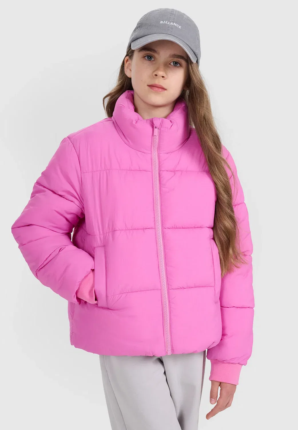Kurtka puchowa dziewczęca - зимняя куртка 4F, Pink — фото 2