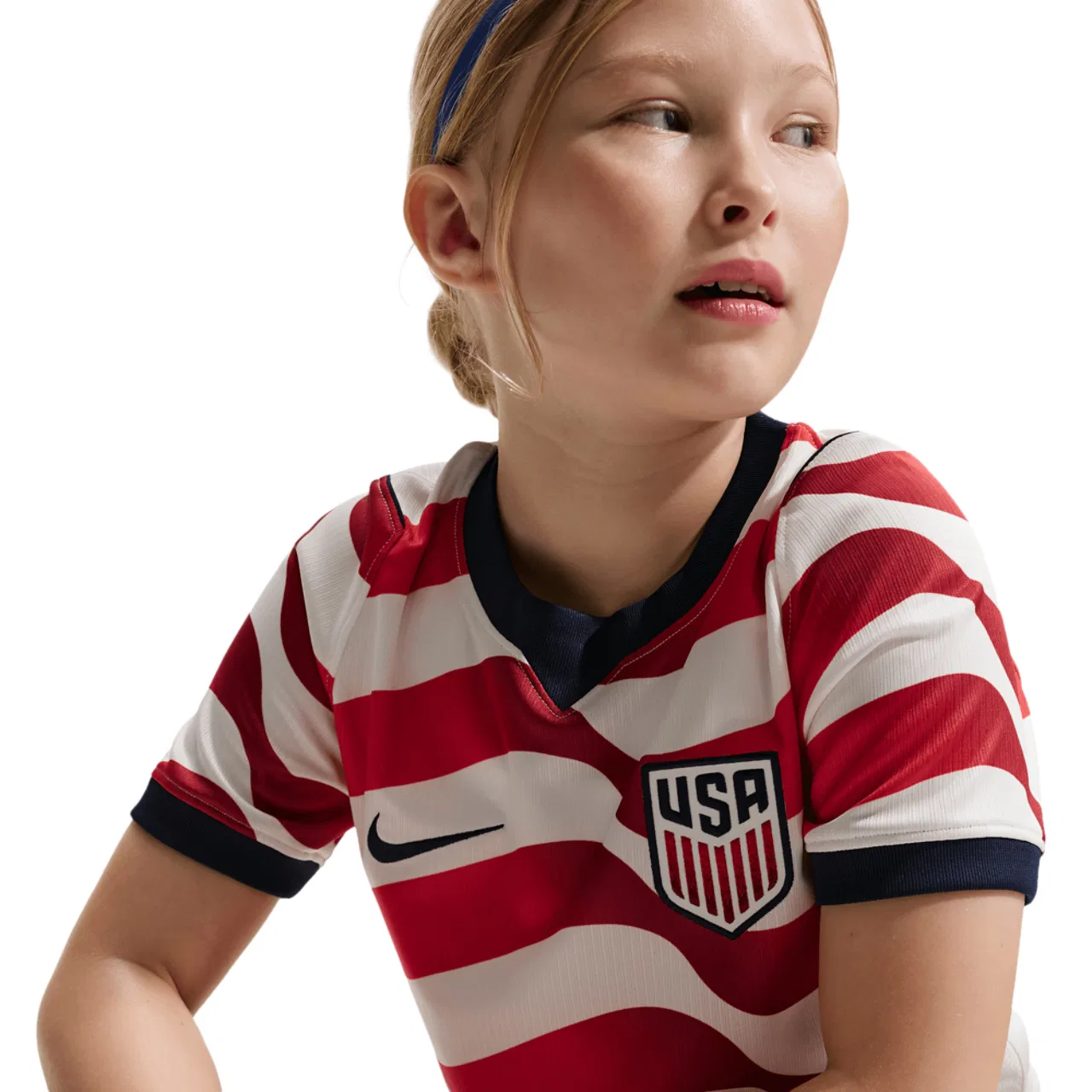 Футболка для мальчиков Dri-FIT USA Stadium Nike, цвет White/Navy — фото 3