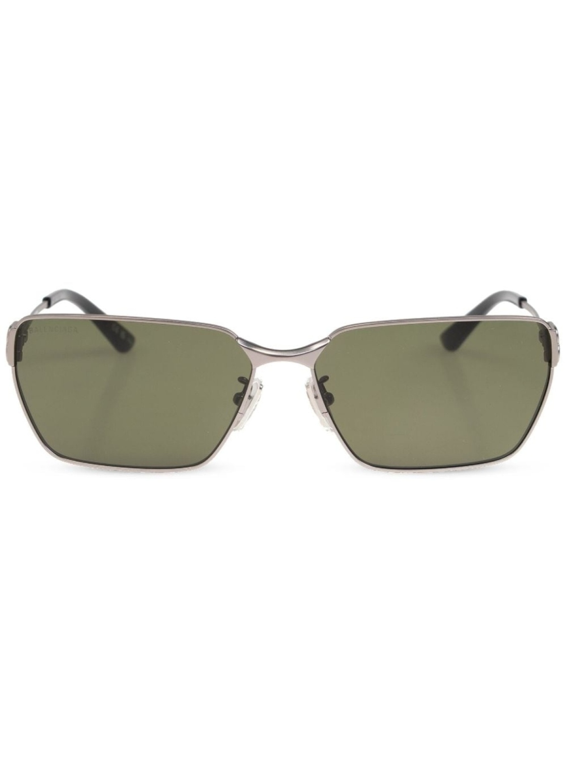 

Balenciaga Eyewear солнцезащитные очки в прямоугольной оправе с бляшкой BB, серебристый