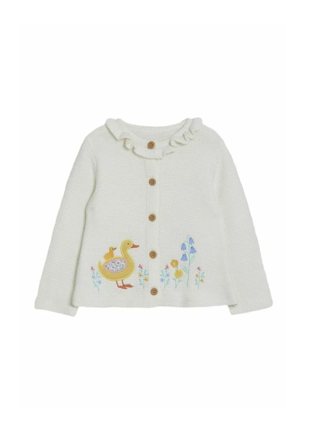 Кардиган Jojo Maman Bébé, Cream Floral Duck Applique