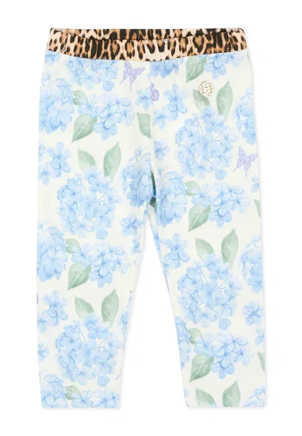 Леггинсы с цветочным принтом Leggings Roberto Cavalli Junior, Light Blue, светло-голубой