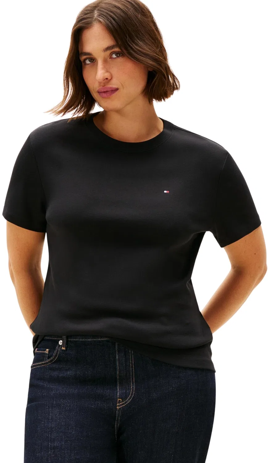 Женская хлопковая футболка с коротким рукавом Slim Cody Tommy Hilfiger, Black
