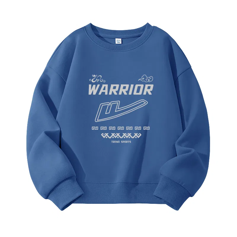 Детский свитшот с круглым вырезом и принтом в полоску Medium Gray H Gray Stripes WARRIOR — фото 4