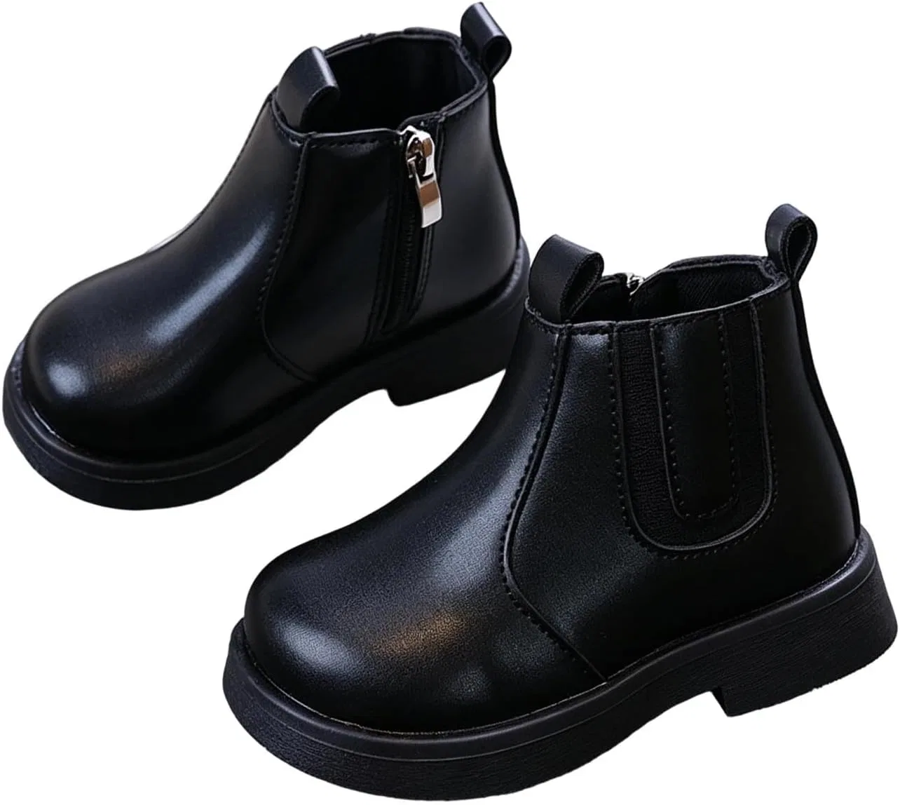 Детские ботинки для девочек с боковой молнией Girl Boots Kids Waterproof Side Zipper Ankle Boots SHOPESSA, Beige