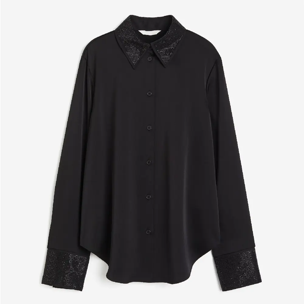 

Блузка H&M Rhinestone-decorated, черный