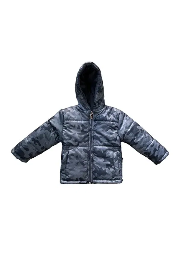 Детское зимнее пальто для девочек с капюшоном Camouflage Coat Else Bebe, Smoke Grey
