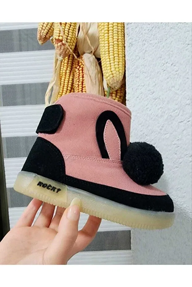 Детские ботинки для девочек с принтом Eco Rocky Kids Fur Boots Eco Ayakkabi, Pink