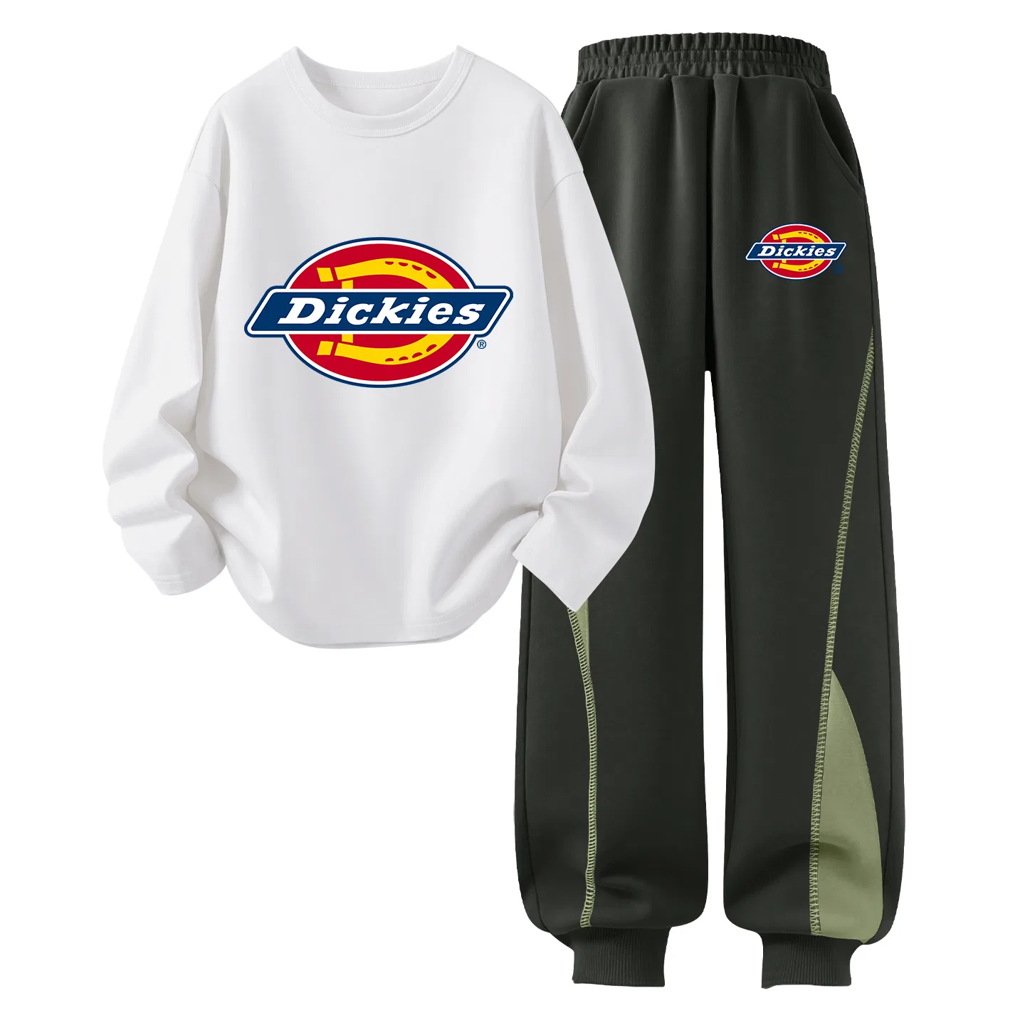 Детский спортивный комплект с воротником-поло, модель Standard Thick White+Standard Thick K Navy Blue, Dickies, Standard Thick White/Standard Thick K Navy Blue — фото 3
