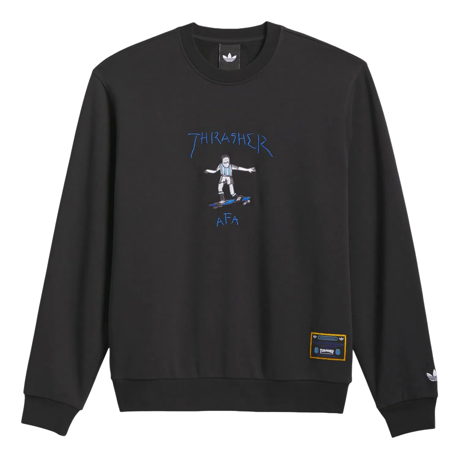 Мужской свитшот с длинным рукавом Adidas Argentina x Thrasher Crewneck Sweatshirt, черный