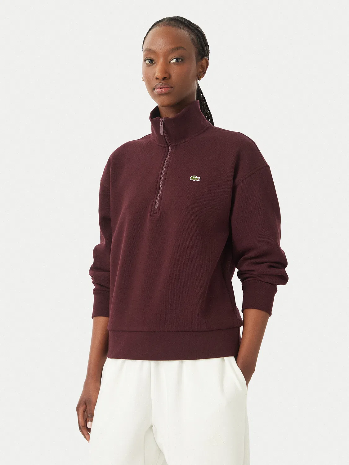Женская толстовка стандартного кроя Lacoste, темно-коричневый