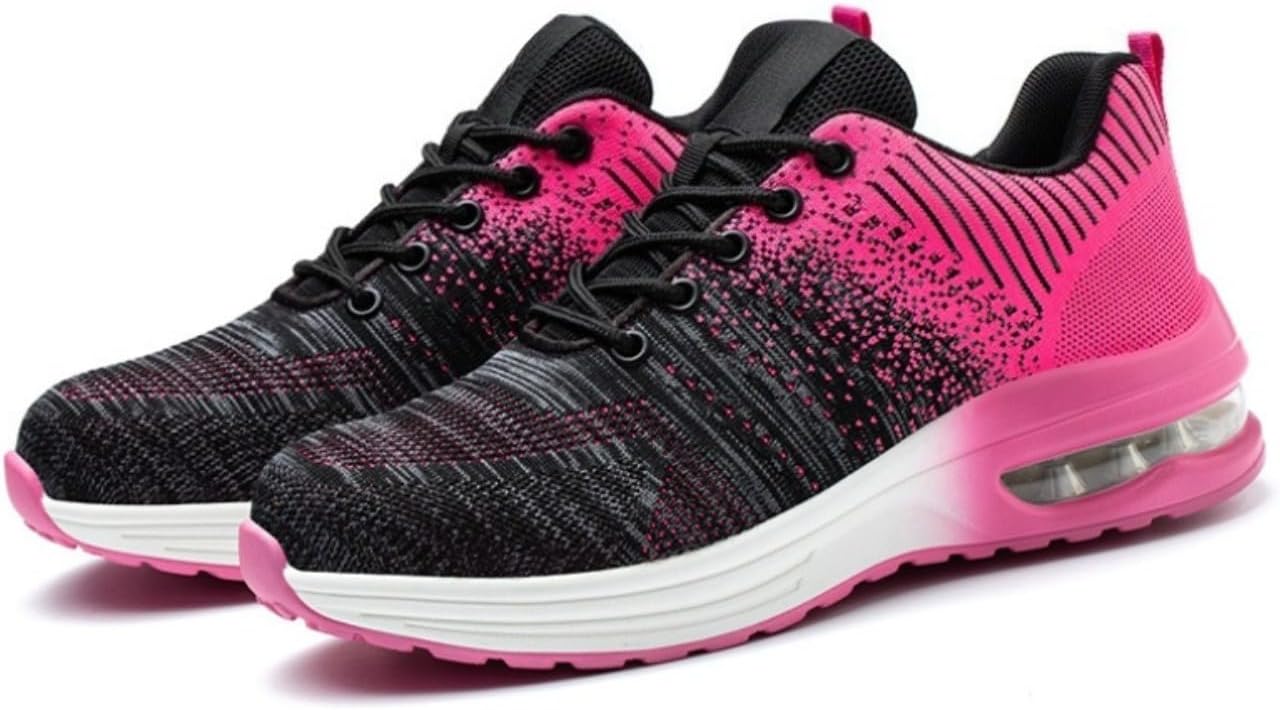 

Защитная обувь маленьких размеров для мужчин и женщин. Легкие, с композитным носком, дышащей сеткой, защита от проколов. Модные рабочие кроссовки для строительства и повседневной носки Spedify, черный/розовый