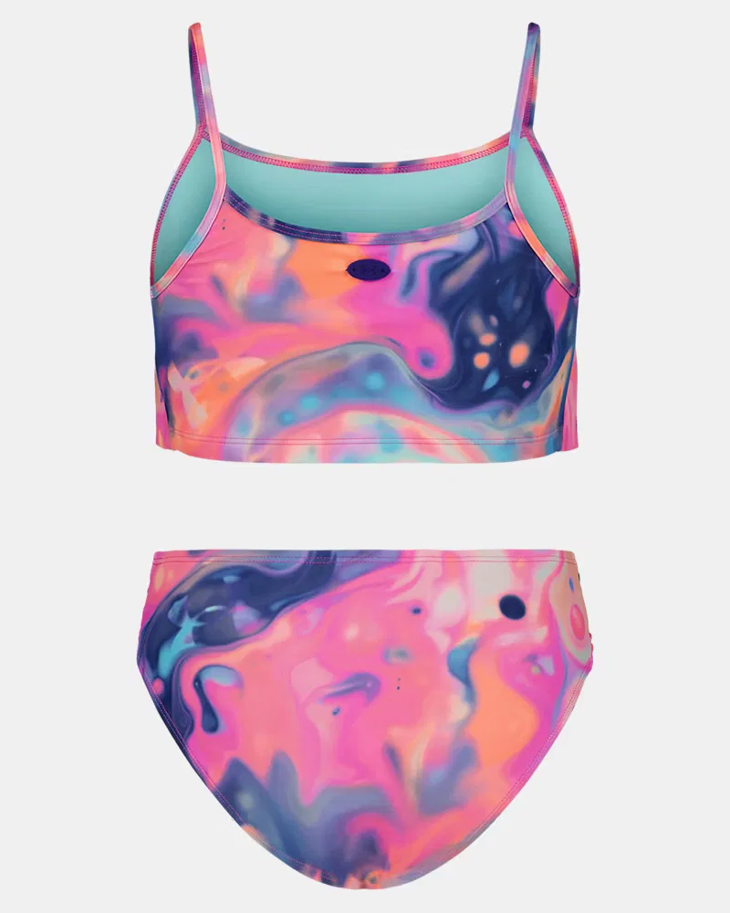 Купальник-бикини для девочек с защитой UPF 30, 2 предмета, UA Mixed In UnderArmour, Bittersweet Pink/Neo Turquoise — фото 2