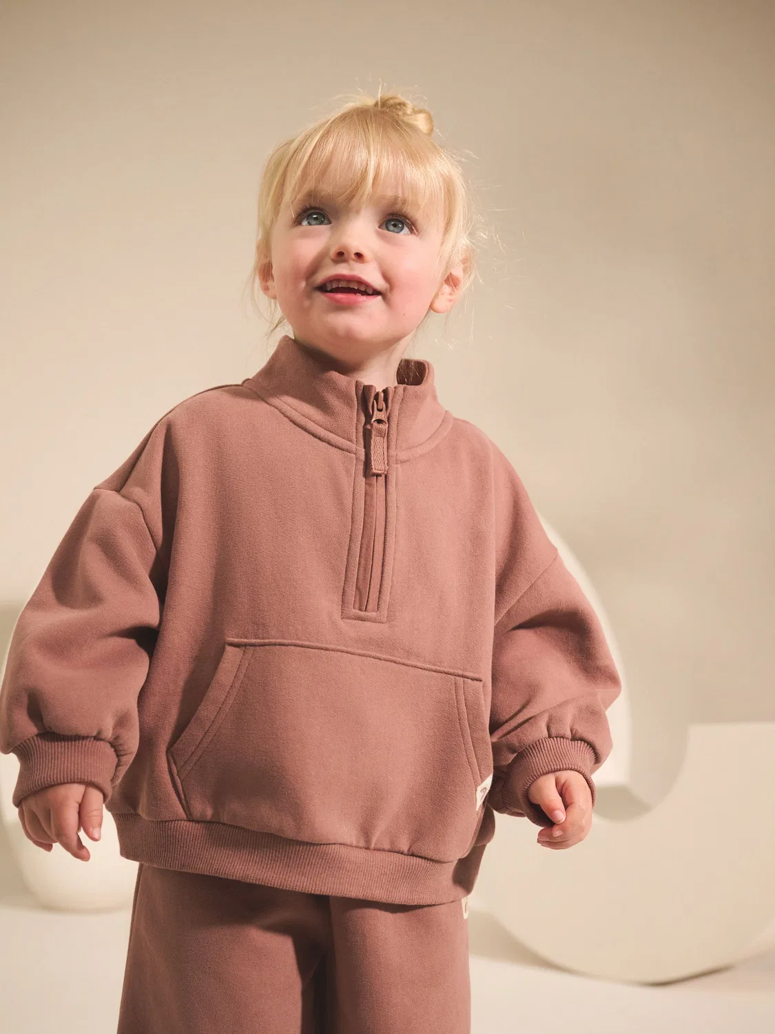 Свитшот с четверть-застежкой Mocha Brown Next, Mocha Brown