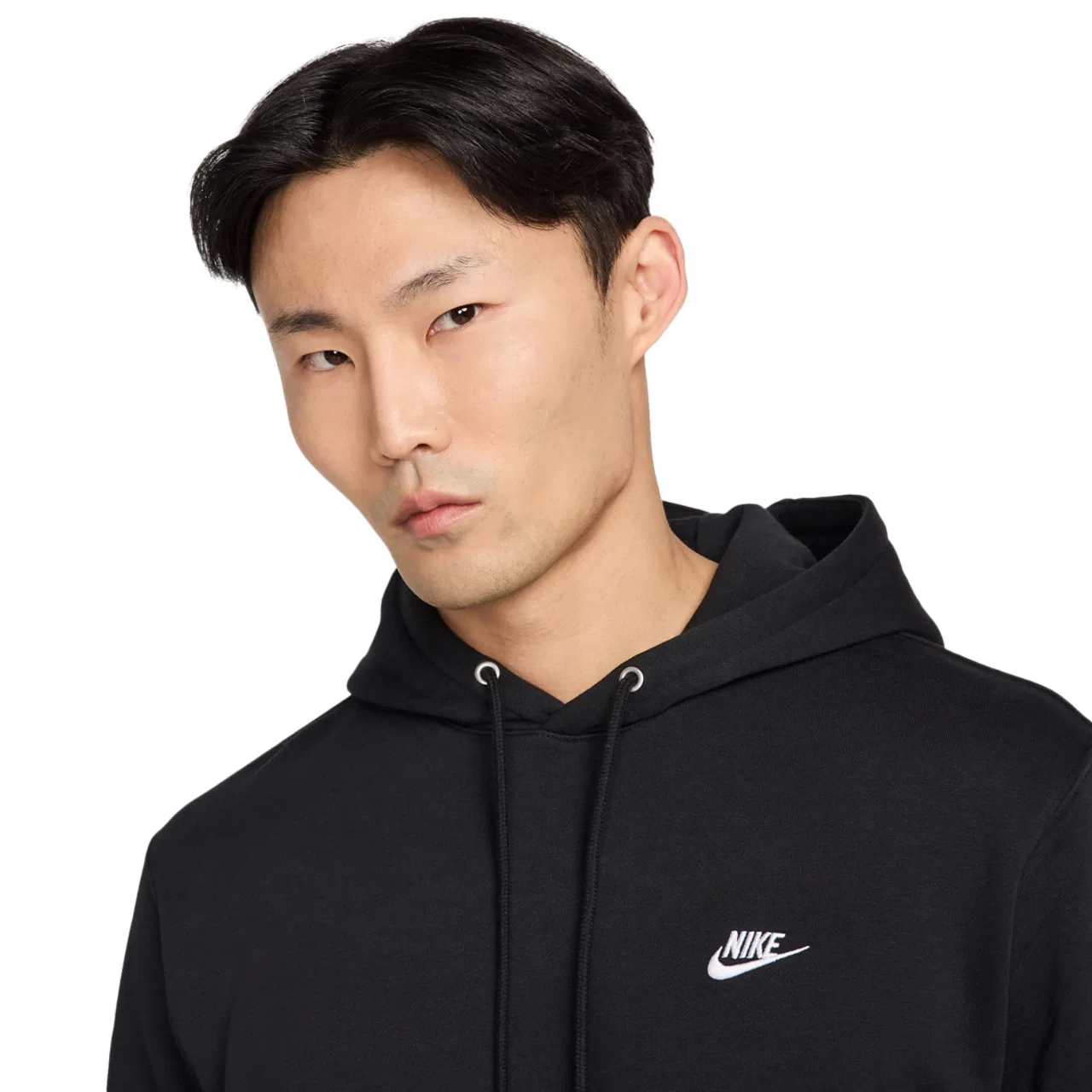 Мужское худи Nike Club Pullover Hoodie, черный/белый — фото 3