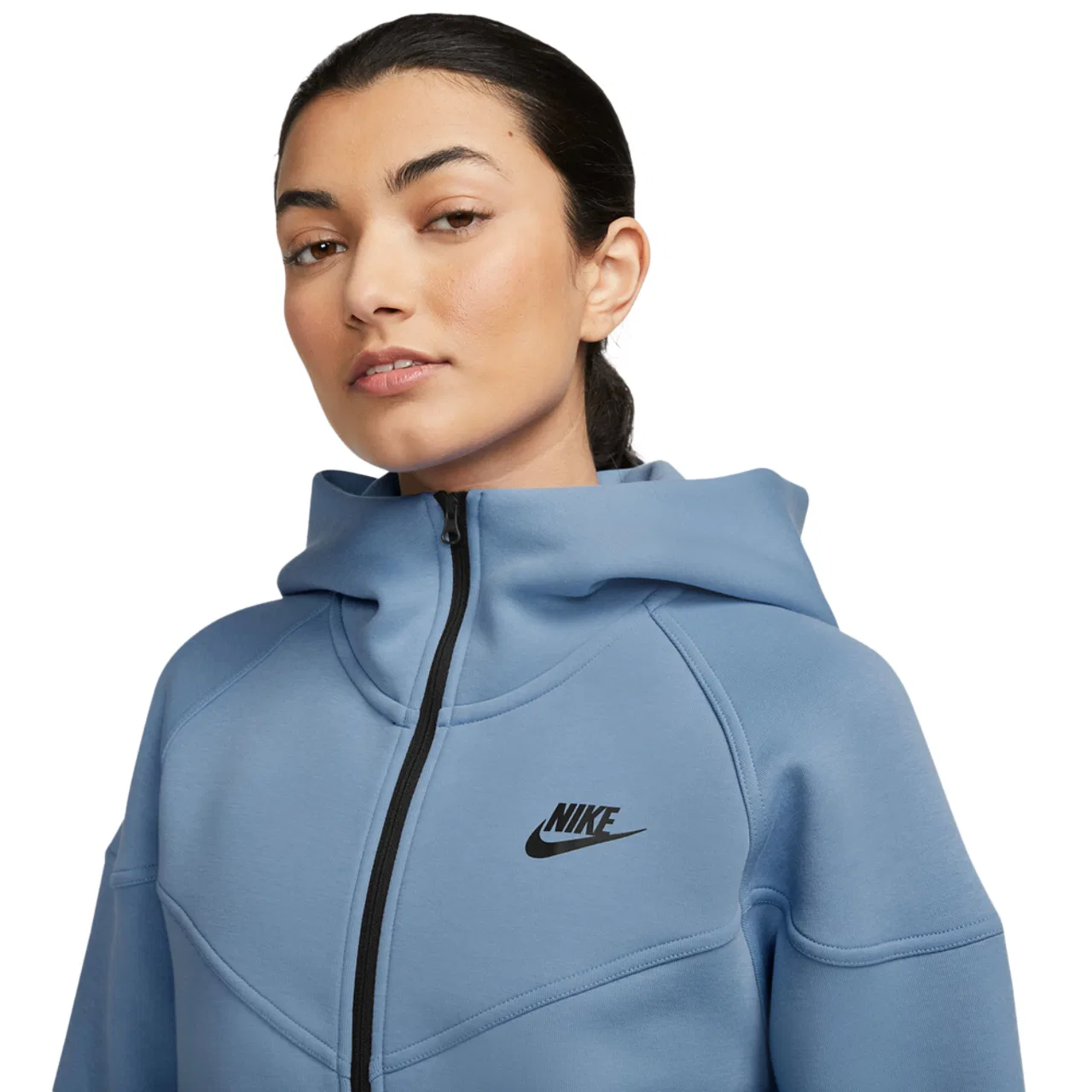 Женское худи Tech Fleece Full ZIP Nike, синий/черный — фото 3