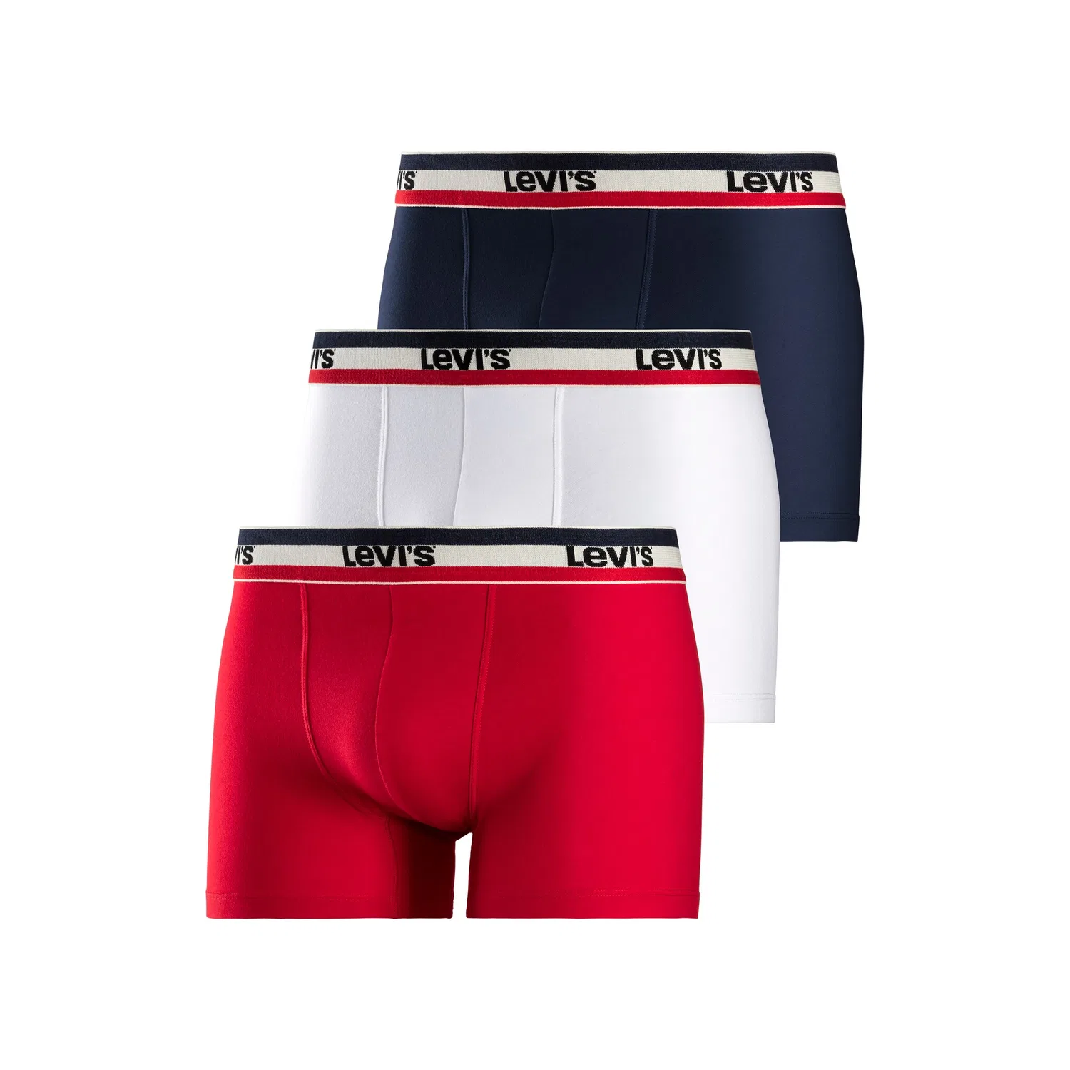 Мужские ретро боксеры из 3 предметов Levi's, Navy/Red/White