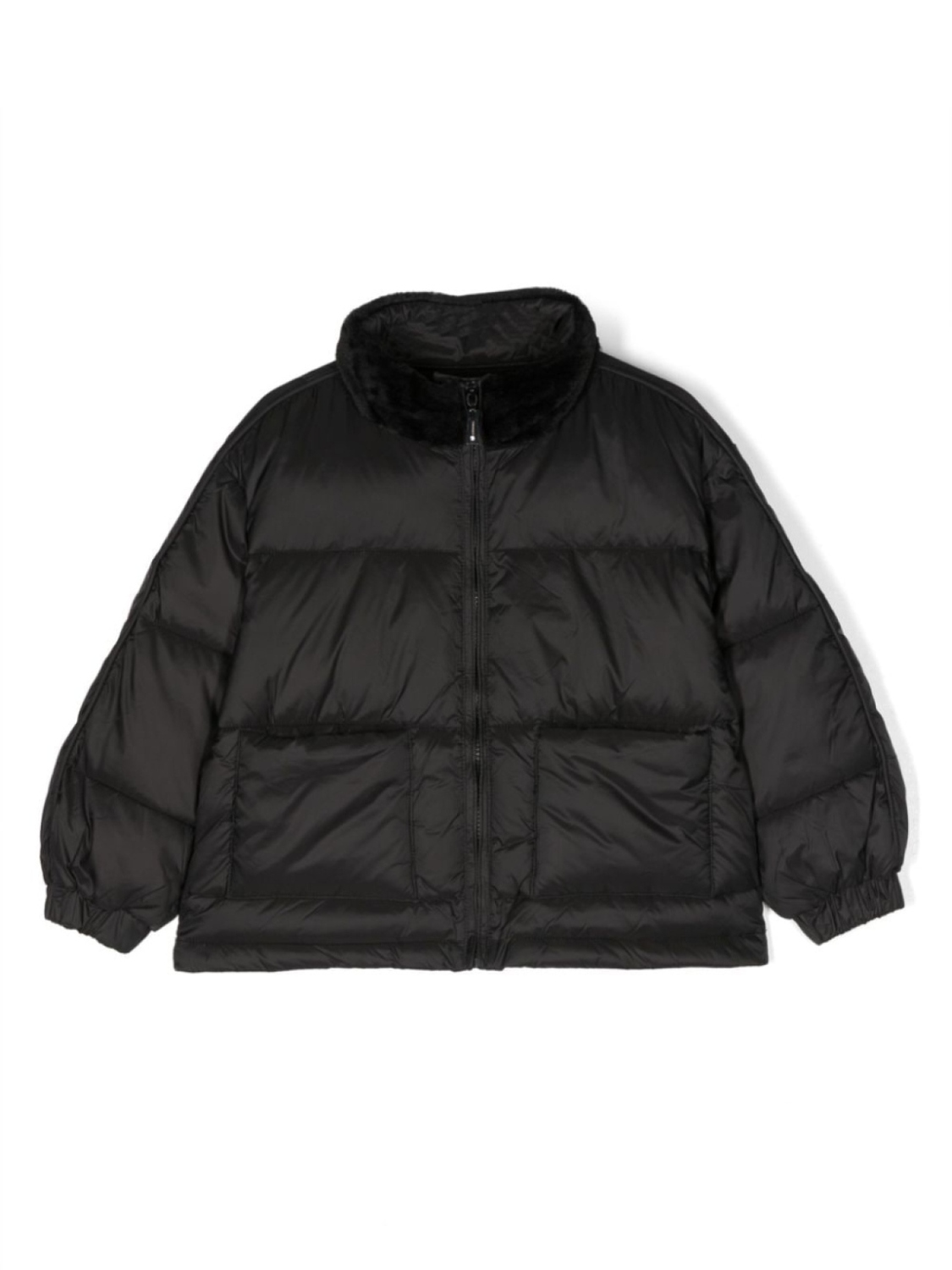 

TWINSET Kids пуховик с воротником-стойкой, черный