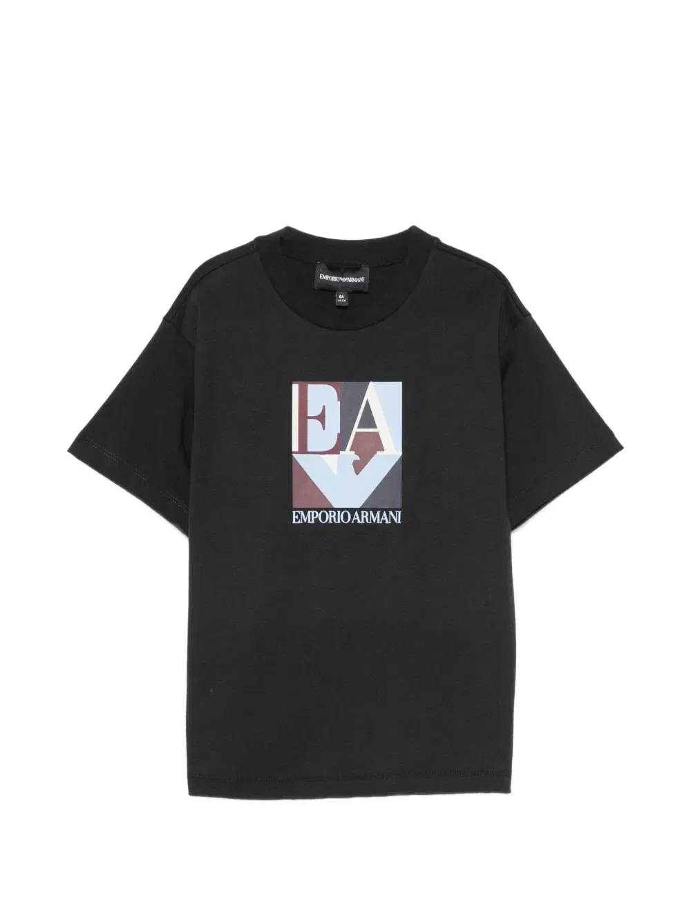 Футболки из хлопкового джерси с принтом-логотипом (набор из трех штук) Emporio Armani Kids, черный — фото 2