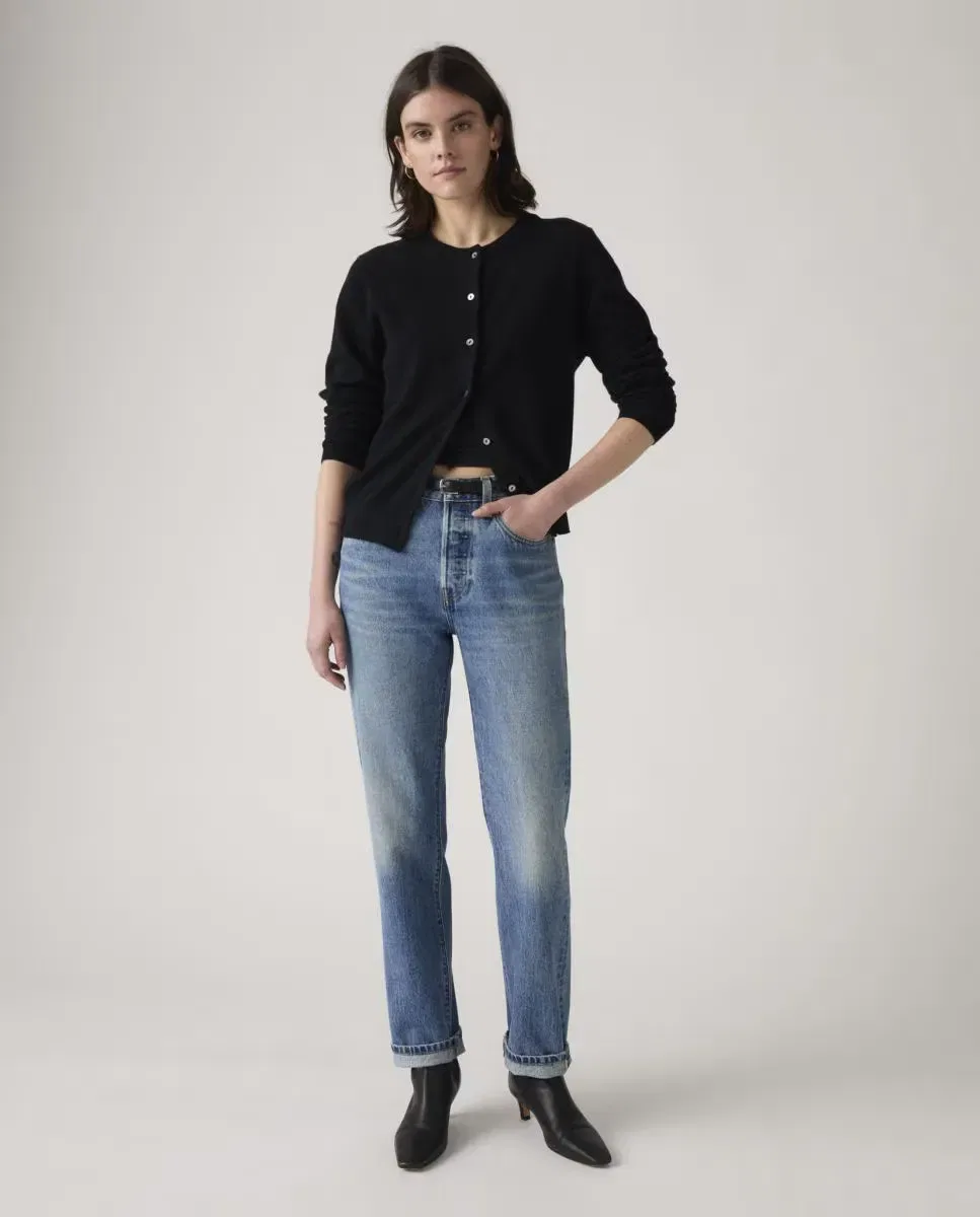 Женские джинсы прямые с потертостями 501 Jeans for Women Levi's, Azul — фото 4