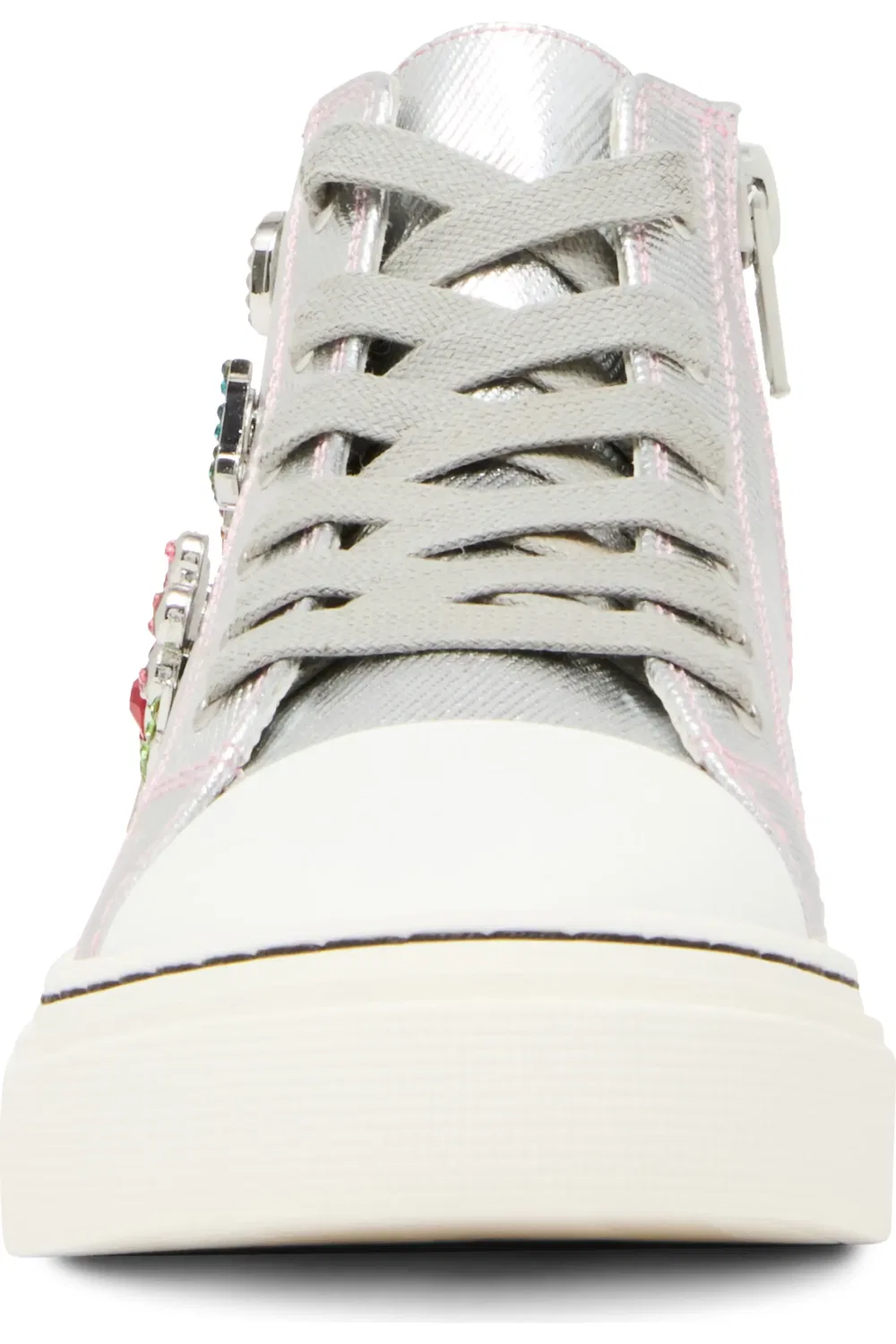 Детские кеды высокие с украшениями Jjoycee Steve Madden, Silver — фото 3