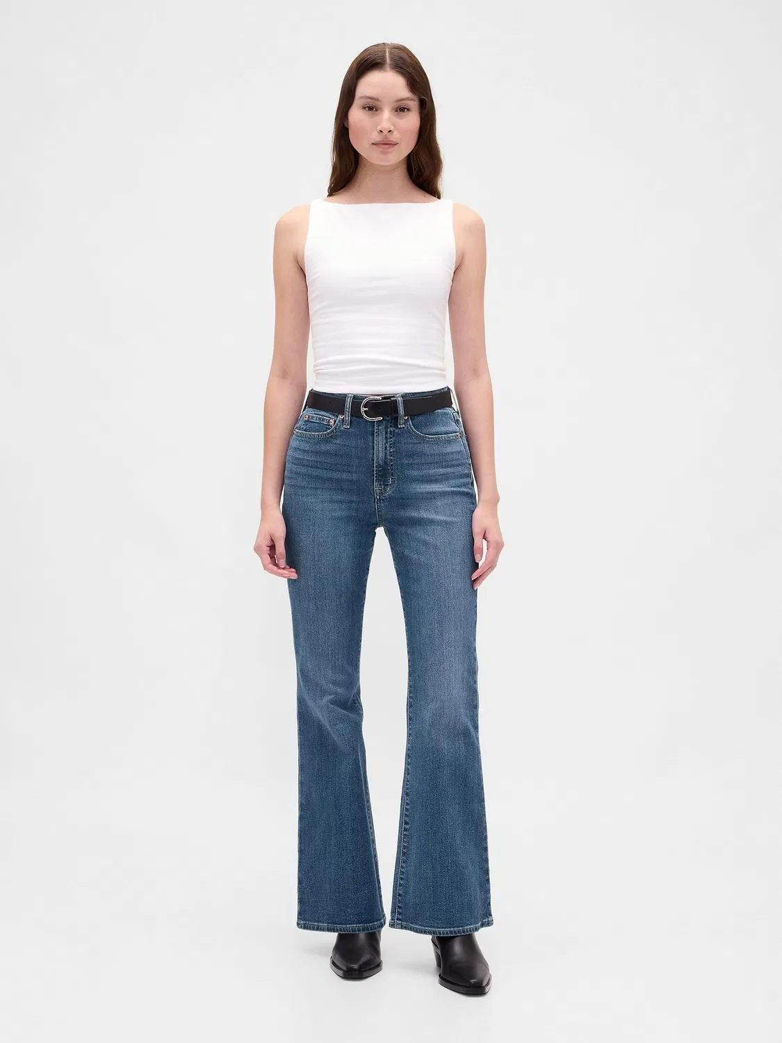 Джинсы клеш, высокая посадка Gap, синие