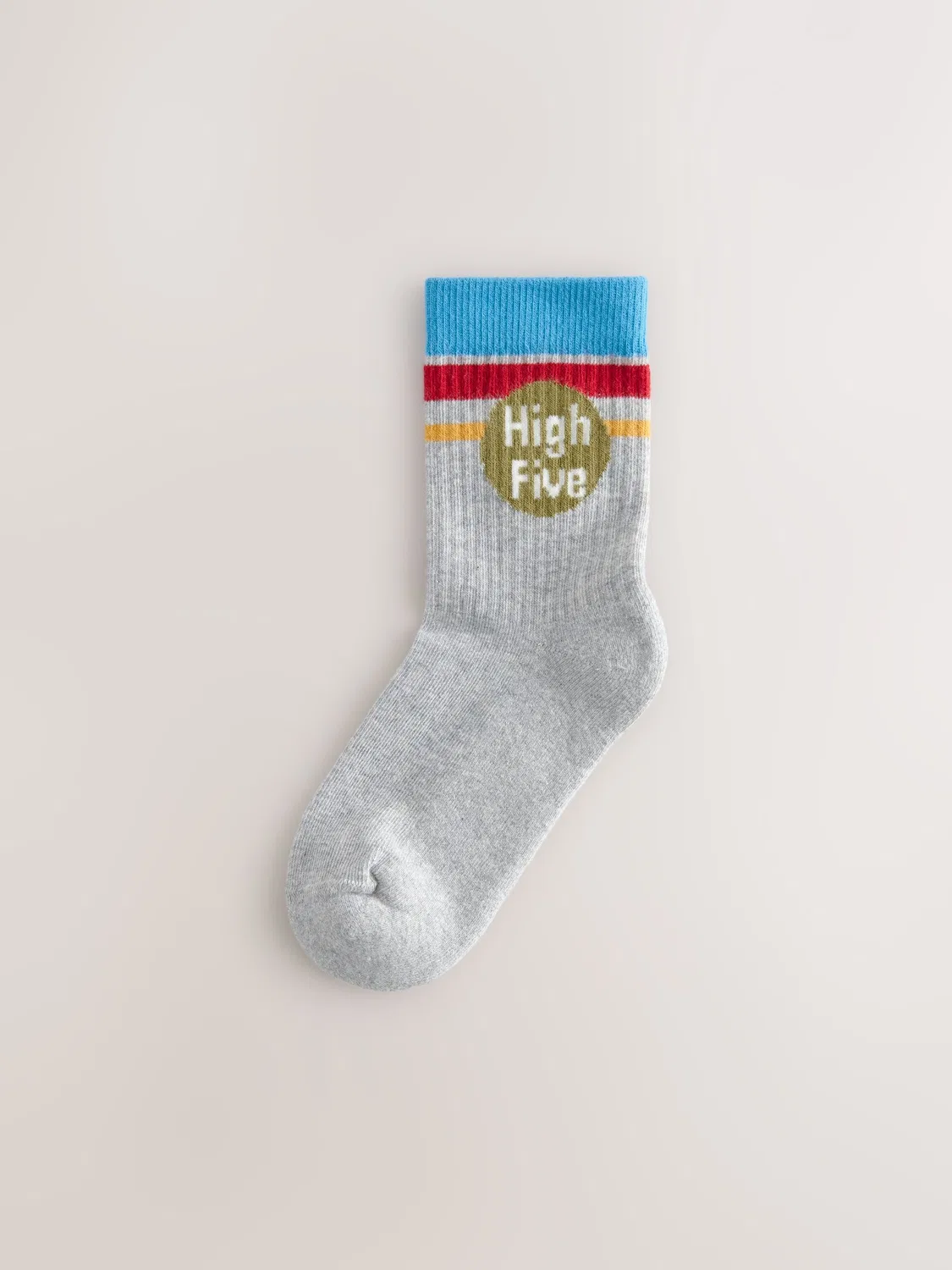 Носки 5 пар, хлопковые, Retro Slogan Next, экрю/горчичный/красный — фото 4