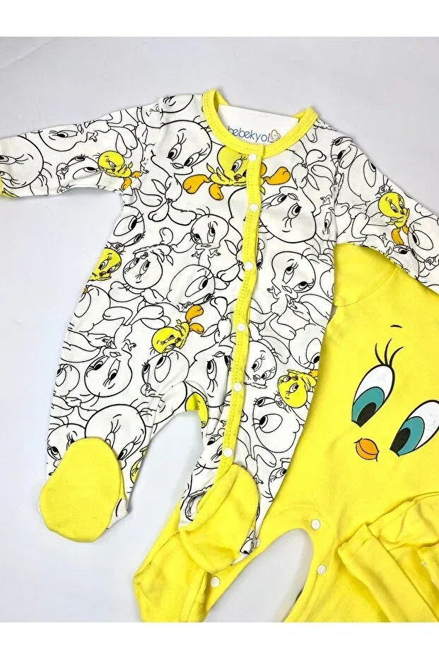 Детский комбинезон с принтом Chick printed Bebekyol, Yellow — фото 4