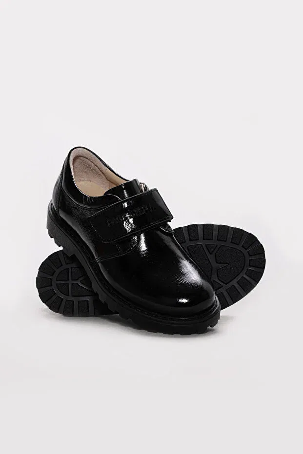 Детские туфли для девочек кожаные Ayakkabıhane, Black Rugan