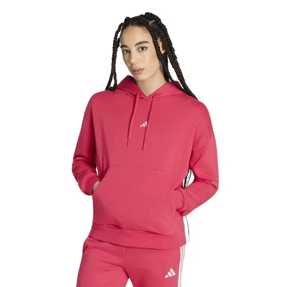 Женский свитшот с капюшоном без застежки Adidas Essentials Small Logo Feel Cozy, Pink